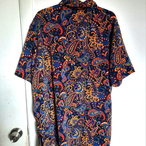 Notations Woman 1X Vintage Paisley Summer Button Up Blouse - Picture 2 of 7